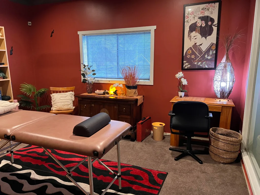 Private massage room in Eltham, Australia.