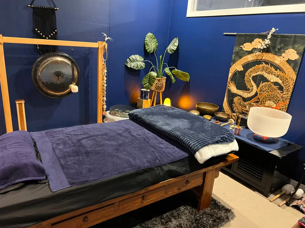 Sound healing room in Eltham, Australia.